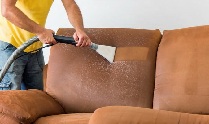 cleaning fabric sofa at home